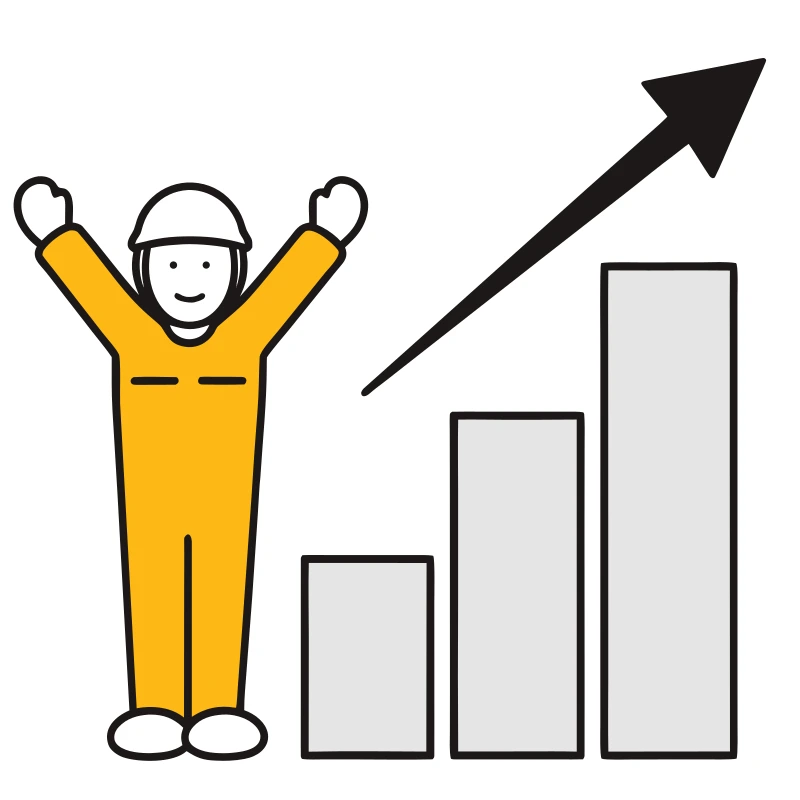 会社が成長する仕組みをつくる様子